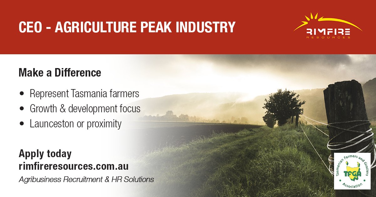 rimfireresource's tweet photo. Lead the peak body that is the voice of Tassie farmers. A opportunity to leverage the great team, exceptional membership and passionate Board. Apply today: https://t.co/S9FiJxg6YC
#CEO #agriculture #TFGA #farmers #graziers #Tasmania #jobs #hiring #rimfireresources https://t.co/SwWjZlj8lv