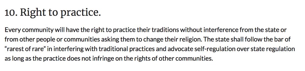 10. Right to practise without interference. Get courts out of the civilizing mission of fixing us. Indigenous practices can self-regulate without interference from the state and court.