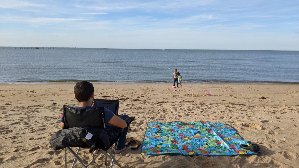 NeverEndingFT's tweet photo. We've been doing the digital nomad life from First Landing State Park this week! From campfire meals to watching dolphins from the beach, it's been a great time living life on the go! #neverendingfieldtrip #camping #firstlanding https://t.co/fmQLJItm86