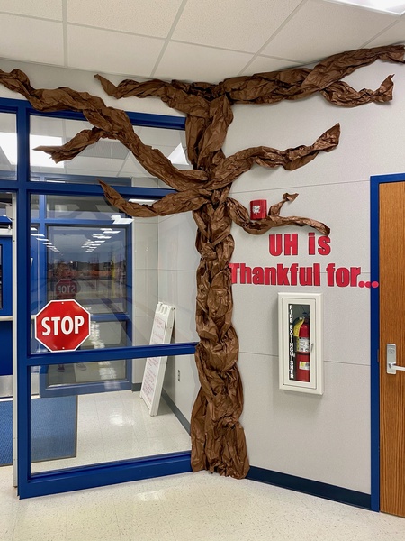uplandheights's tweet photo. With Thanksgiving around the corner, we want to help teach our UH students about being thankful-by adding leaves to our “Upland Heights Thankful Tree.” With your family, fill out the leaves in your Tuesday folder and return ASAP. We have so much to be thankful for! https://t.co/6Bh1i591RR