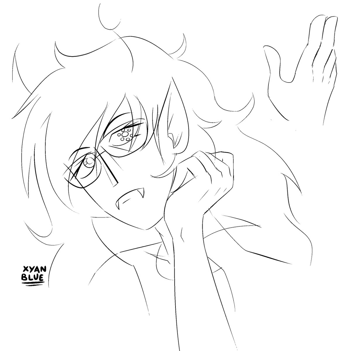 Xyan_Blue's tweet photo. Vriska doodle feat. a random hand that I thought looked good. #homestuck #vriskaserket https://t.co/Yrj4fI7Xli