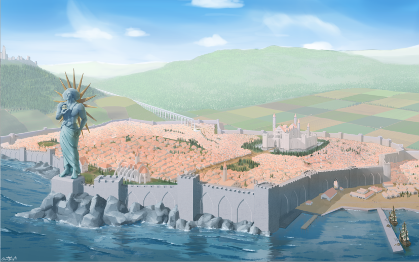 ProjectDeadTree's tweet photo. Take a gander at this absolutely amazing drawing of Asstoria's capital city Ze'Quaria by @gmdrawsstuff ! https://t.co/8Lw0fI7R9H