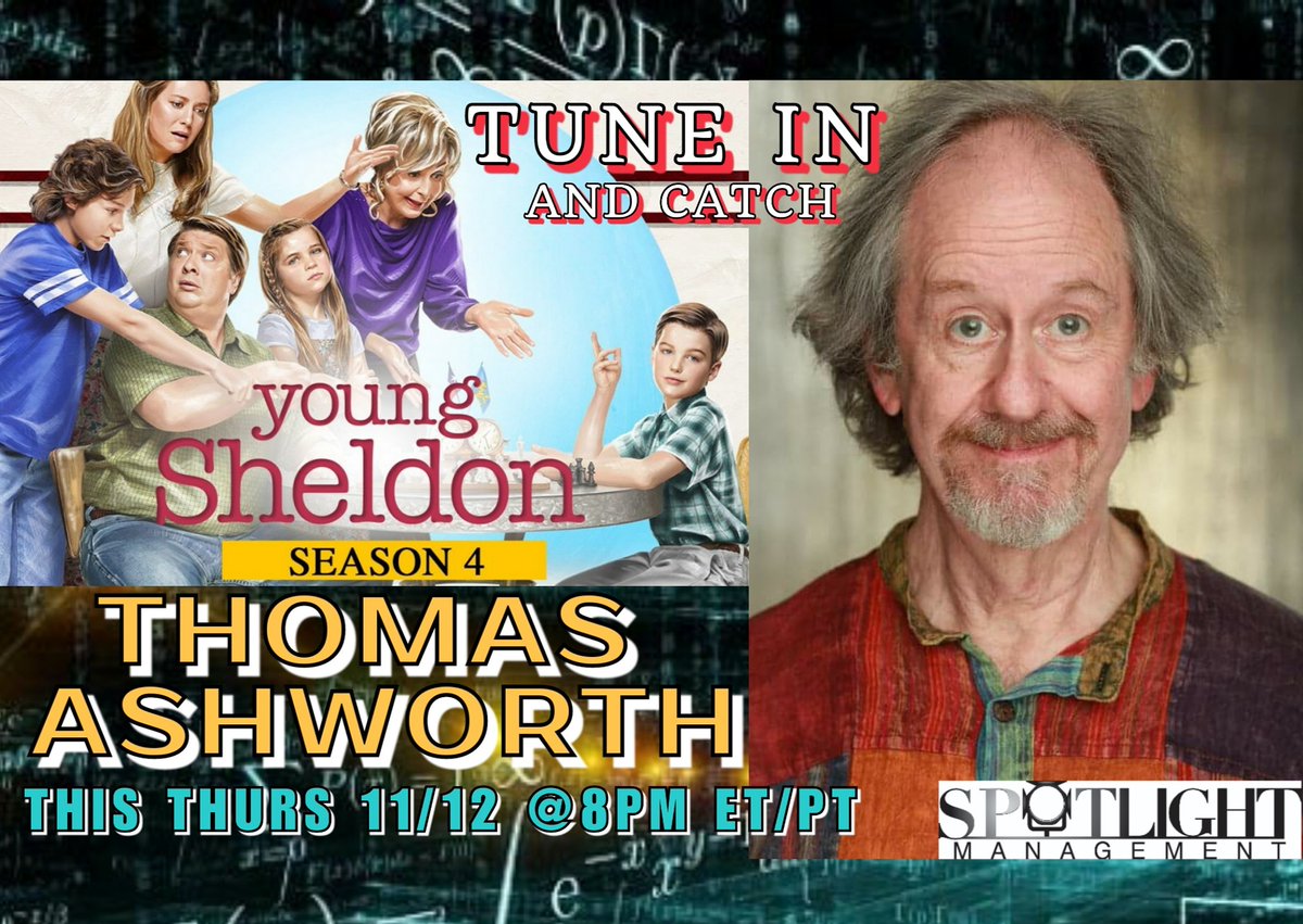 Spotlight_Mgmt's tweet photo. We hypothesize a release of serotonin by watching #ThomasAshworth in season 4 of #YoungSheldon Thurs nite @ 8pm stream via CBS Binge & boost your IQ ;)
#SpotlightManagement #CBSAllAccess #CBS #TeamSpotlight #KenMiller #NikkiValko #PeterPappas #ValkoMillerCasting #AquaTalentAgency https://t.co/ITjf0GdQD3