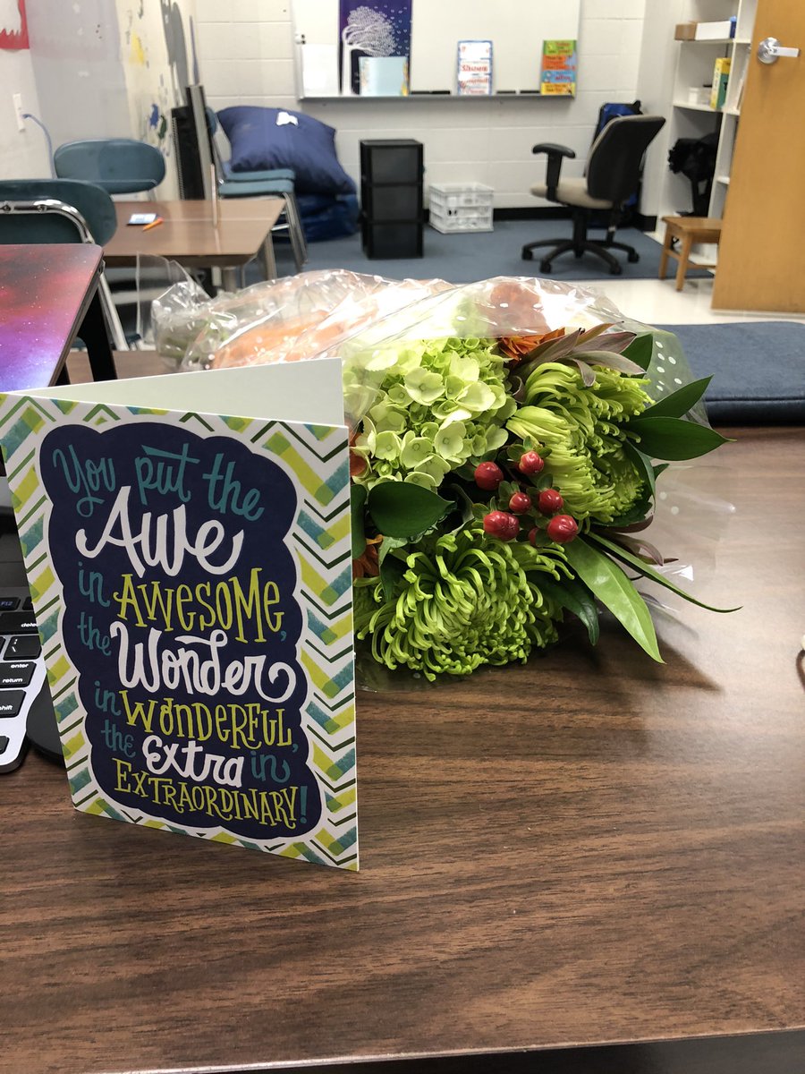 What a sweet surprise from my Red Oak fam for #SPAW2020. So lucky to work at such a great school. Made my week!  😊 @redoakschool #112leads