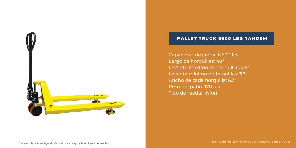 MonteChargeMX's tweet photo. EN STOCK: Pallet Truck de 6600 lbs marca Total Source

- Largo de horquillas: 48″
- Levante máximo de horquillas 7.8″
- Levante mínimo de hoquillas: 3.3″
- Ancho de cada horquilla: 6.3″
- Peso del patín: 170 lbs
- Tipo de rueda: Nylon 

Compra en línea -> https://t.co/AxwKA2goMx https://t.co/CqM1Gq2F3f