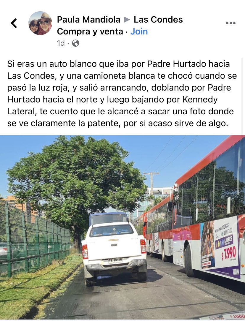 pewos's tweet photo. Si eras un auto blanco que iba por Padre Hurtado hacia Las Condes, y una camioneta blanca te chocó cuando se pasó la luz roja, y salió arrancando, doblando por Padre Hurtado hacia el norte y luego bajando por Kennedy Lateral (continúa) https://t.co/lPcfoliPom