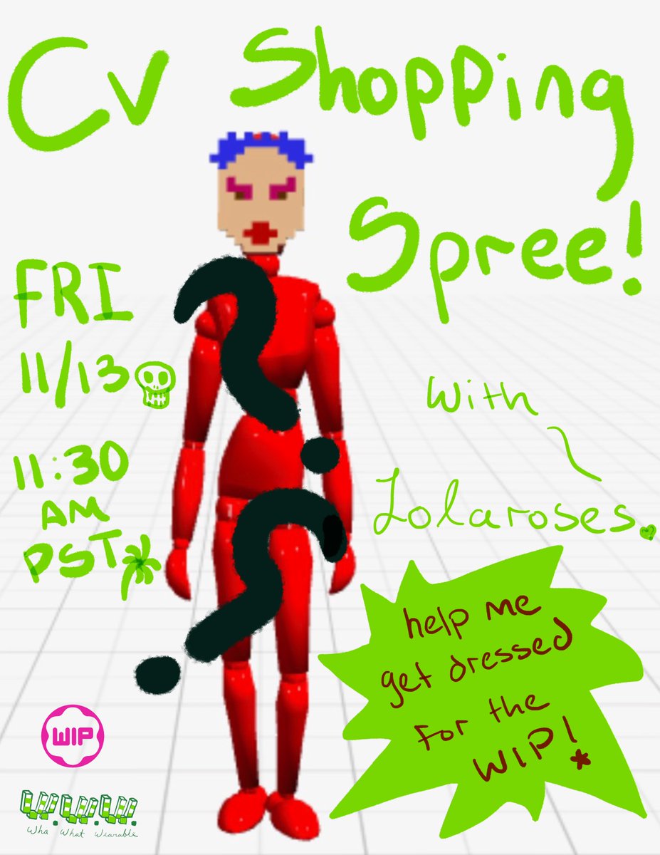 WWWearable's tweet photo. Get in we're going shopping🚗! FRIDAY THE 13TH at 11:30 am PST-Meet us in the WhoWhatWearable channel in the @nftsmart discord. We're gonna take you to some of our fav @cryptovoxels shops and you'll help @Tweetlolaroses put together a look for the following week's @theWIPmeetup! https://t.co/gmxpD0z16M