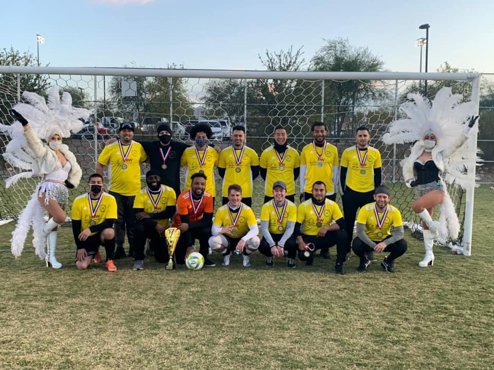 This past weekend 3 of our coaches traveled to Las Vegas to play in a National Over 30 tournament and they brought back some Championship hardware.  Great job Coach Justin, Coach Luke, and Coach Wedzere.