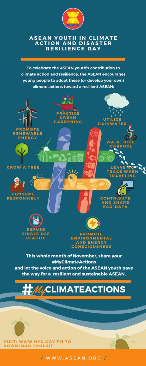 aseanfoundation's tweet photo. Raise YOUth voice for the environment πΏπ±π³
Check these climate actions and share your journey of #MyClimateActions to celebrate the #ASEAN Youth in Climate Action and Disaster Resilience Day.
Most creative and inspiring posts will get featured!
#WeAreASEAN https://t.co/6bueMUy39Q