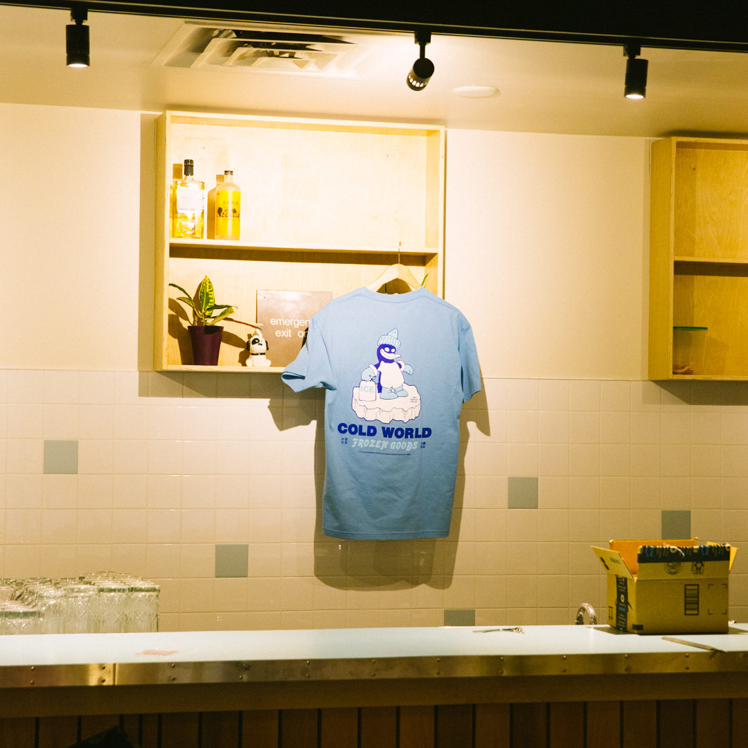 LIVESTOCKcanada's tweet photo. Cold World Frozen Goods, Drop 5 is now available in-stores and online. Hit the link to read 21 QUESTIONS inside RHEK’s new restaurant, and shop the collection | https://t.co/2jxyUuGxue https://t.co/9foS5PyJta