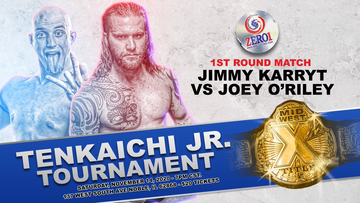 Zero1USAcom's tweet photo. While @JoeyORiley11 makes his debut @WWNACW we are announcing his first round match up in the junior tourney against @RealJimmyKarryt !!!! https://t.co/OfCdqwhtqr