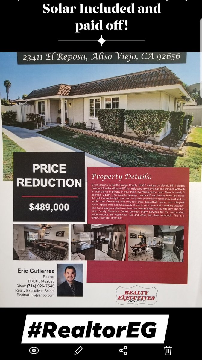 RealtorEricG's tweet photo. Eric Gutierrez
Realty Executives Select
(714)926-7545
Lic. 01492823
#DisneyRealtor #DisneyCastMember #DisneylandCastMember #Disneyland #Anaheim #HelpingDisneyCastMembers #HereToHelp #Investment #PriceReduced #workfromhome #WorkCloseToHome #homesweethome #EGwillHelp #LetMeHelp https://t.co/c5hKdVEI25