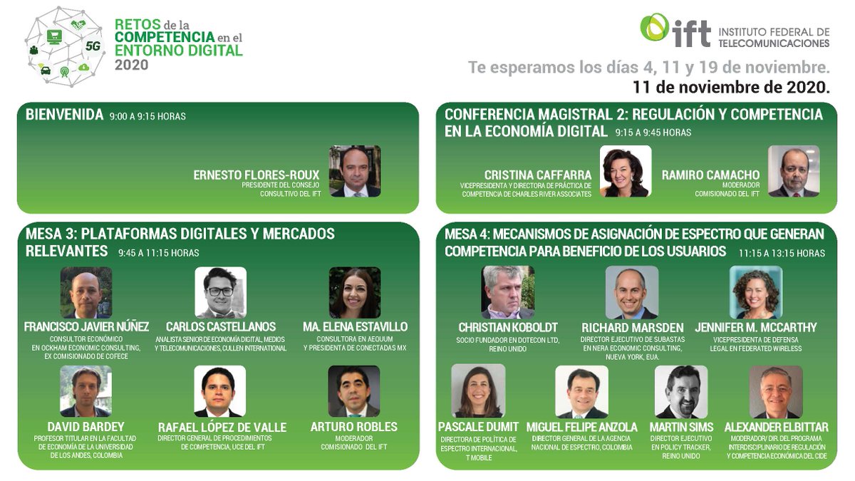 IFT_MX's tweet image. En unos minutos inicia el segundo día del foro #RetosDeLaCompetencia en el #EntornoDigital 🌐. Conéctate y síguelo #EnVivo por 👉 ift.org.mx