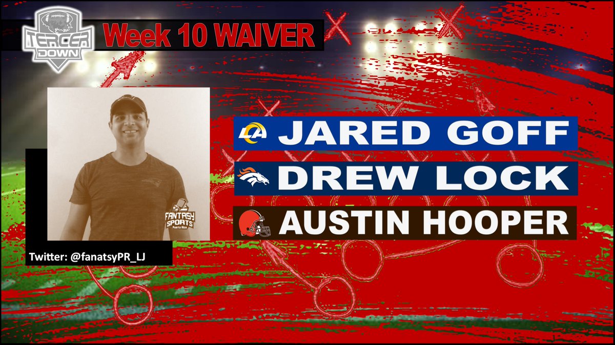 TercerDownPR's tweet photo. Week 10 Waiver Wire presentados en #TercerDown #somosFantasyPR https://t.co/A93Oo0jB5f