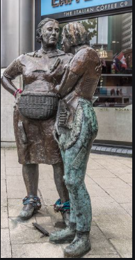 If you visit Belfast's main bus station, you can't miss the two beauties (in the proper sense of that term) outside it. Please stop & look at them & think what that statue represents about a "red light area".If you visit Newington Green. Please stop & put a coat on her!End