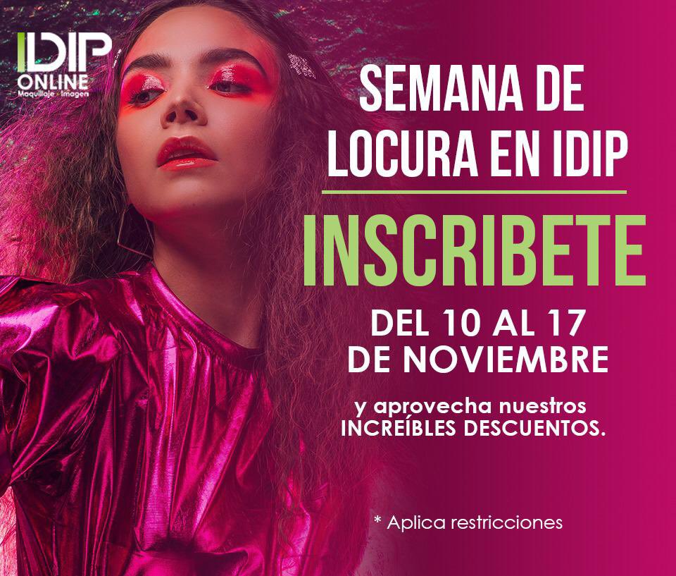 IDIP_MEX's tweet photo. Aprovecha esta semana de descuentos para estudiar #maquillaje o #imagen en #idiponline https://t.co/334Gi9I59o