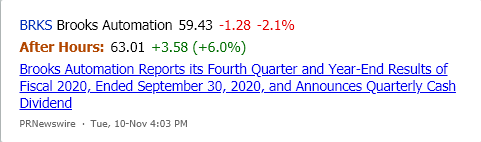 MarketChmln's tweet photo. $BRKS #BrooksAutomation gains in after hours trading. See the latest news. https://t.co/GQNhMYB7os https://t.co/iTNEASfLSJ