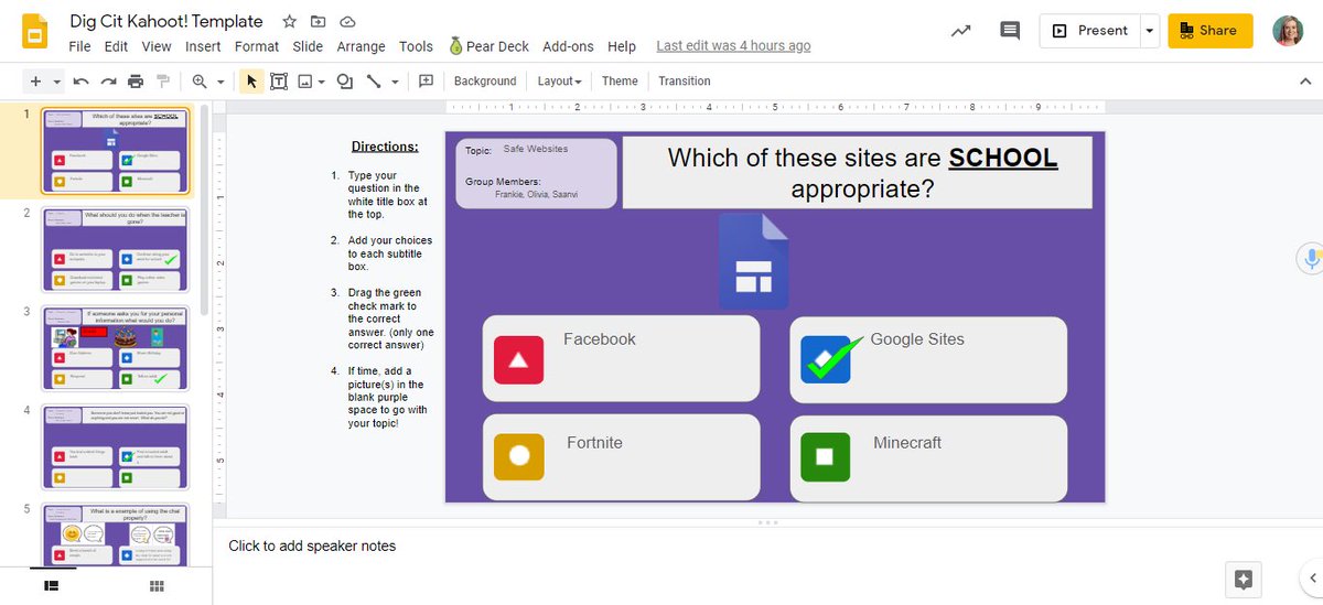 LeslieLeisey's tweet photo. It’s crucial that we keep the digital citizenship conversation going all year long. Today some @PoplarTreeES #PawTechSquad members planned a @GetKahoot during our #squadsession that we can share with other others! Love working with these amazing student leaders! #FCPSdigcit https://t.co/JRxMkVXlQN