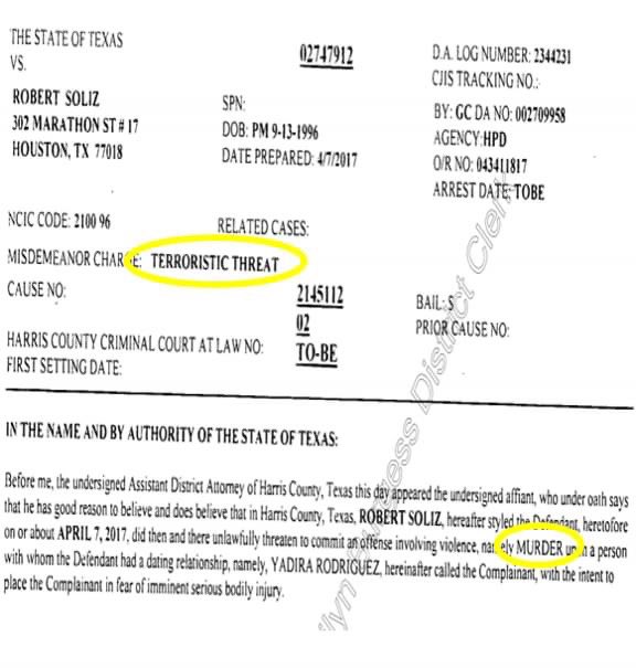 marynanhuffman's tweet photo. Robert Soliz was on bond when he murdered Sgt Rios yesterday. He has convictions from 2014,15,&amp;16. 2016-Bond jumps. 2016-Evading. 2017-Terroristic Threat(threatens MURDER).2017-UCW.2018-UCW. 2018-Bond jumps. 2020-On bond for UCW when he kills Sgt Rios. #HarrisCountyDeservesBetter https://t.co/IyB1uAJsqf
