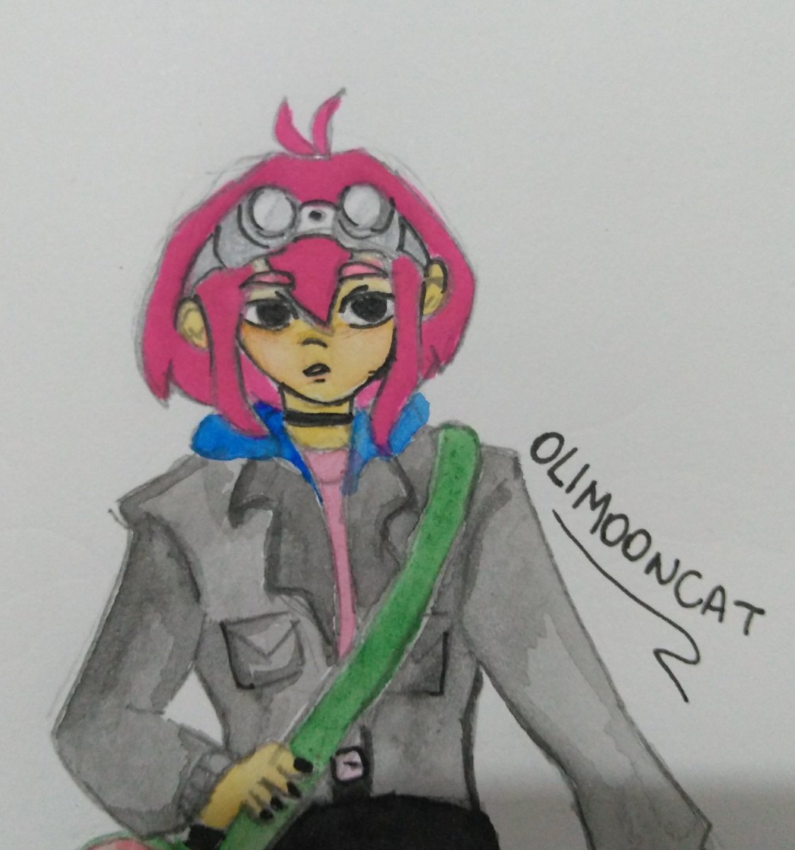 olimooncat's tweet photo. oi galera fiz minha oc Allegra vestida de Ramona Flowers pro #desafioclubee da @sunbee0 

[ ❤️ + 🔁 = 😸 ] 
#arte #tradicional #clubee #sunbee #desafio https://t.co/EEM16LEqoH