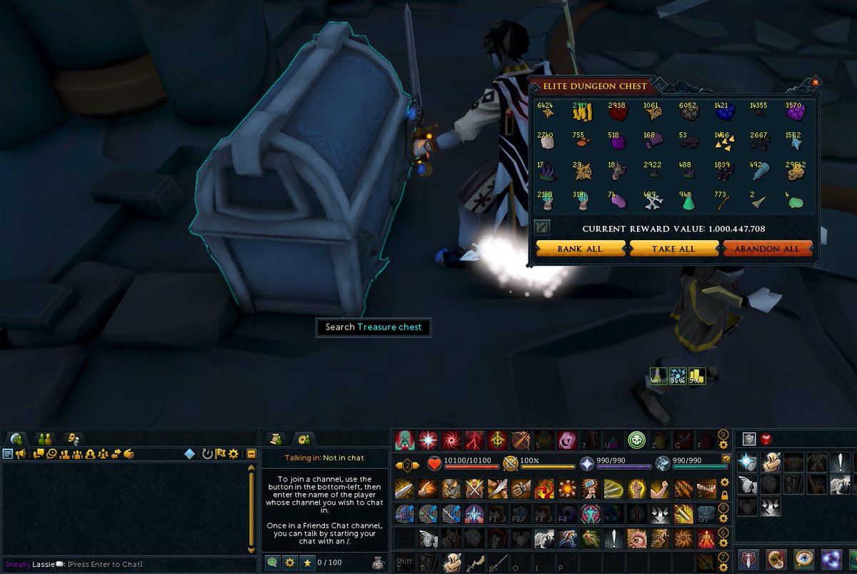 LassieRS's tweet photo. Finally the end of my small goal of a 1b Elite Dungeon chest on #Runescape just to say I've had it on this game, took a few weeks to get but was worth the effort and the time spend with friends! https://t.co/Ybg8c3ItIU