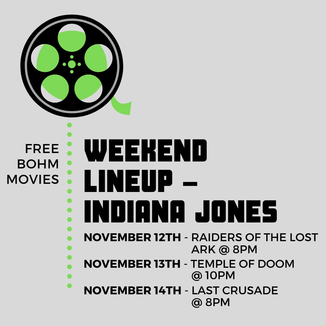 ACUnionBoard's tweet photo. here is this week’s free bohm movie lineup! 
•
use your albion ID as your free admission ticket to any of these shows at the bohm theater downtown! https://t.co/aegRw1goXF