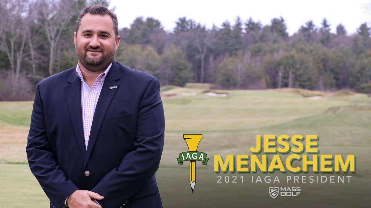 PlayMassGolf's tweet photo. Congratulations to Jesse Menachem on being elected as the 2021 @IAGA_Golf President. In addition to his duties as Executive Director / CEO of Mass Golf, he will serve in this elected position for the upcoming year.

#IAGA2020 | #MassGolf https://t.co/s9SttkA0Kp