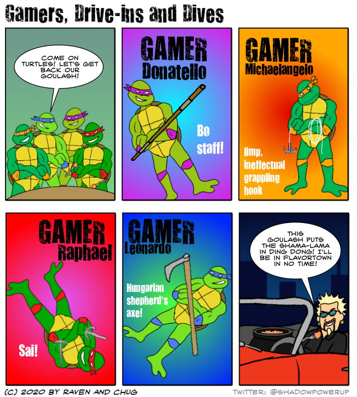 We've hit 12k followers. As promised, enjoy Gamers, Drive-Ins and Dives. An exciting adventure from the world of Gamer Dilbert.