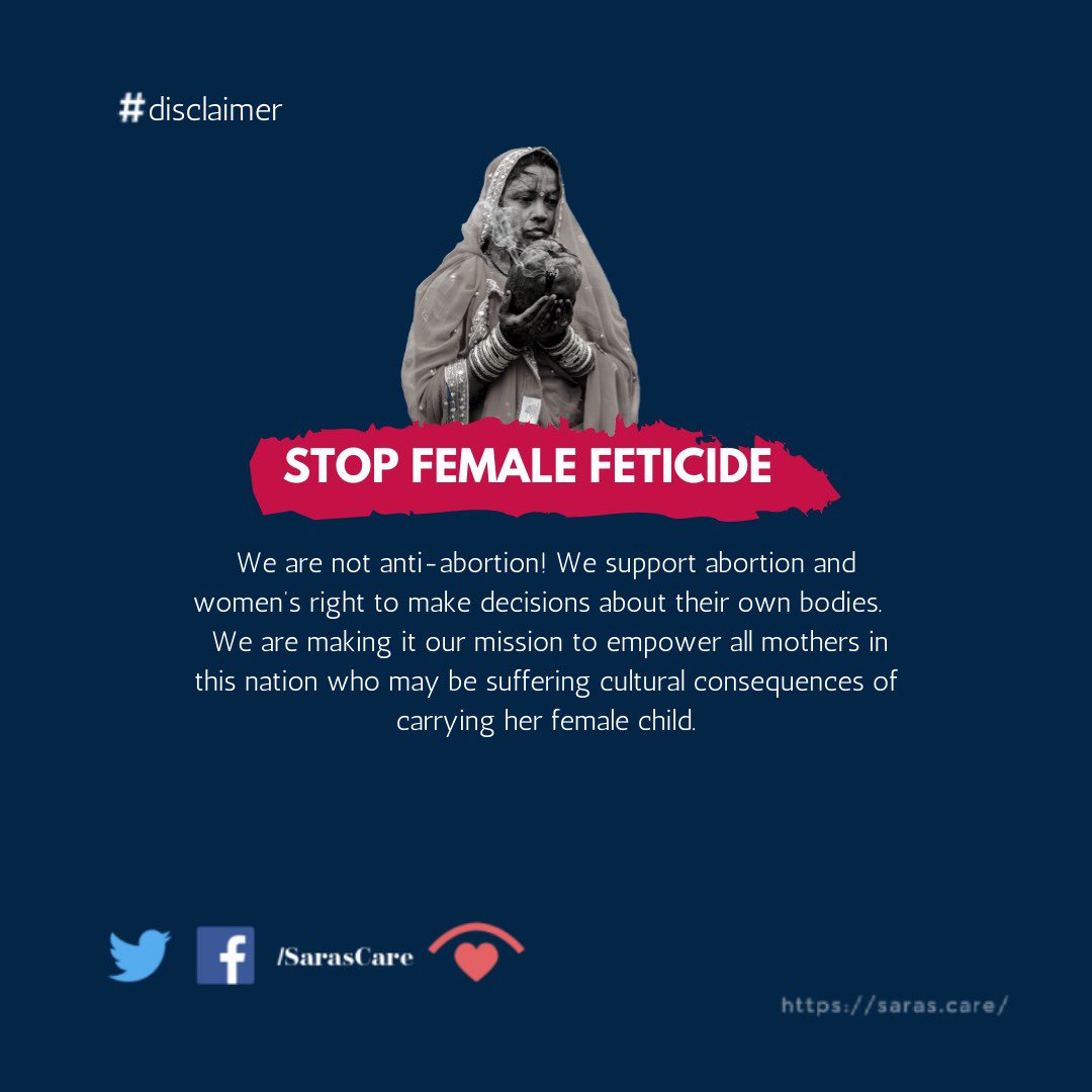SarasCare's tweet photo. Our goal is to empower mothers. It is only their decision to abort a fetus if they wish to for whatever reason. However, no woman should be pressured by cultural expectations to give up her unborn child for being a girl.
#WeAreSarascare #StopFemaleFeticide #HerChoice https://t.co/DUe2lQNrAb