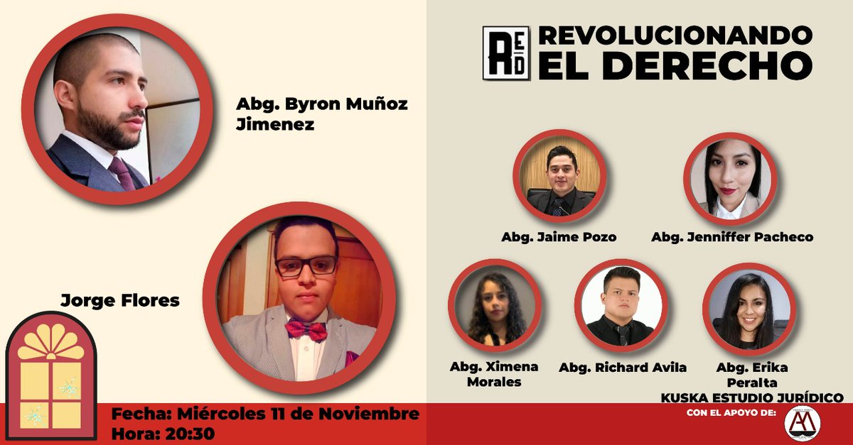OpinionVentana's tweet photo. #Programa25
#FinalDeTemporada
El día de mañana, a partir de las 20H30; compartiremos con un panel de invitados que nos acompañaron a lo largo de nuestra primera temporada de Revolucionando el Derecho.
¡No te lo pierdas!
#SomosOpiniónDesdeLaVentana https://t.co/2n9cBWcfMK