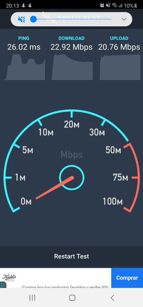 yayoaa's tweet photo. @izzi_mx @ayudaizzi me encantaría saber, ¿por qué si estoy pagando 60 mbps, sólo me están llegando 20 mbps? a 2 metros de distancia de mi módem!!!! https://t.co/KTZPLvvnnp