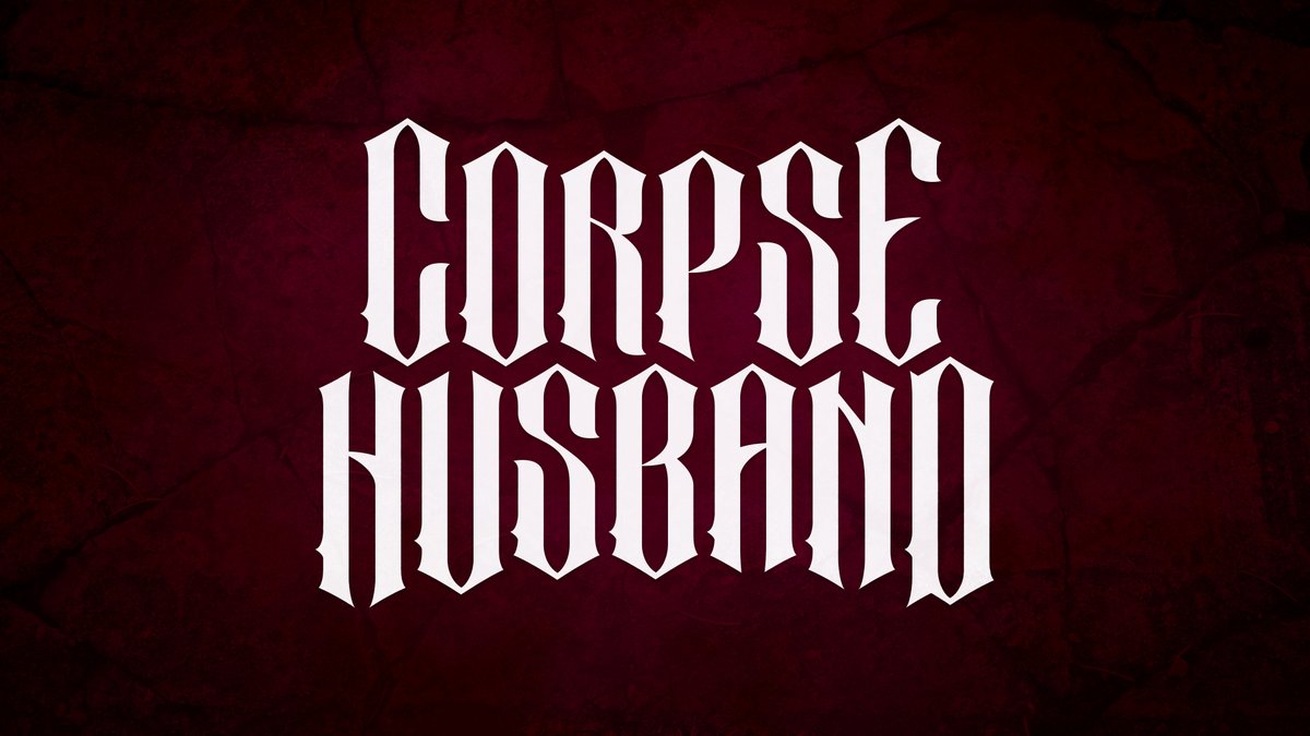 JaySpiwak's tweet photo. I've been vibing hard to @Corpse_Husband and his hair raising voice, so I had to make him a logo. #FanArt #FanDesign #SpilledDesignAllOnMyWhiteScreen https://t.co/9gpJGuFxKE