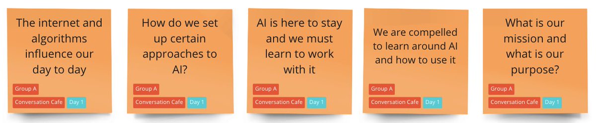 IndSchoolsVic's tweet photo. 'What are the AI interventions which will drive human flourishing?' asks a school leader. #ConversationCafes #PrincipalsLearning #LILAed https://t.co/HaFG9pL4MA