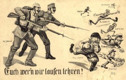 WWI was a test case for modern propaganda, as the elite built nationalist narratives to counteract growing int’l working class solidarity. With modern, industrial war/death on the horizon, the masses would have to be mobilized to fight for the flag instead of against it. (11)