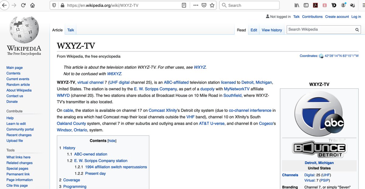 What if you're in, say, Oklahoma, & a student says, "How do I know if this WXYZ is real?" Here's where a quick Wikipedia check comes in handy. 9/10