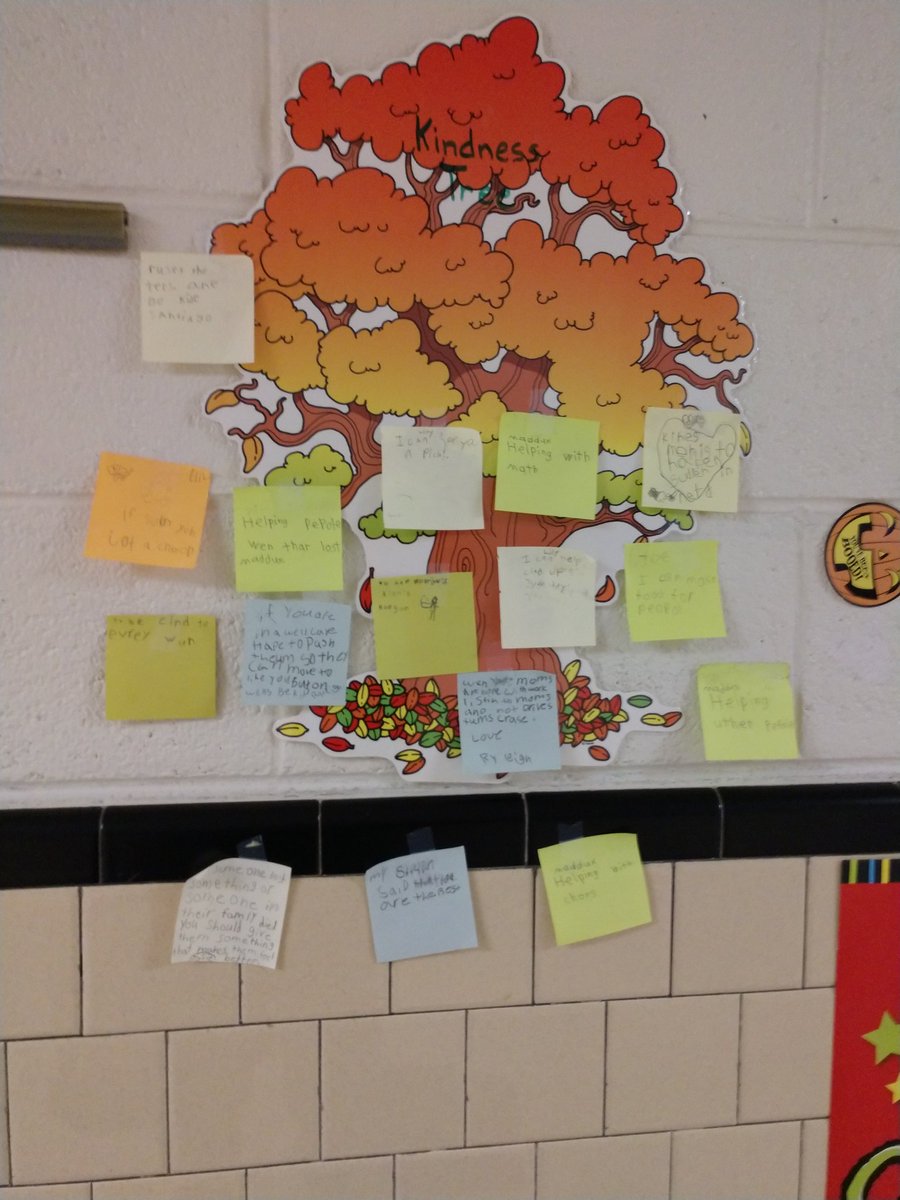 DYoung2nd's tweet photo. We had notes to our kindness tree throughout the week. They help us remember to share kindness and compassion. #teamcurtis https://t.co/rqnTMz17By