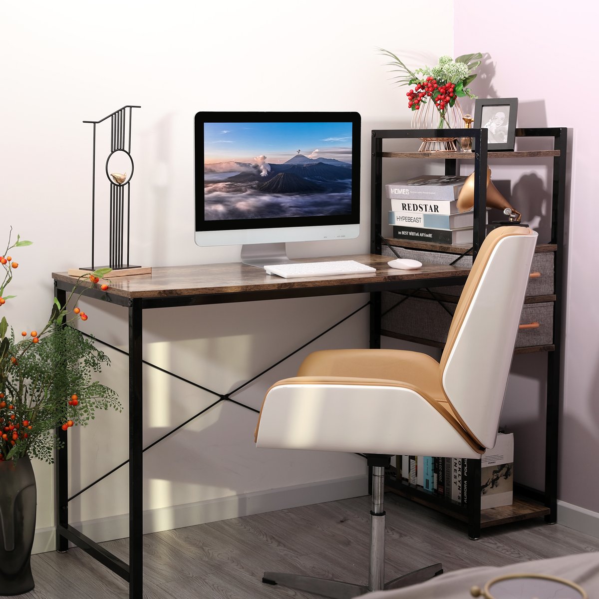 cosrack's tweet photo. X-cosrack Computer Desk with Shelves Drawer 53" Reversible Home Office Study Writing Table with Storage Bookshelf, Laptop Notebook PC Coner Desk, Rustic Industrial Style, Vintage Brown :) Do you like it? https://t.co/FEW8zoQ3Zs