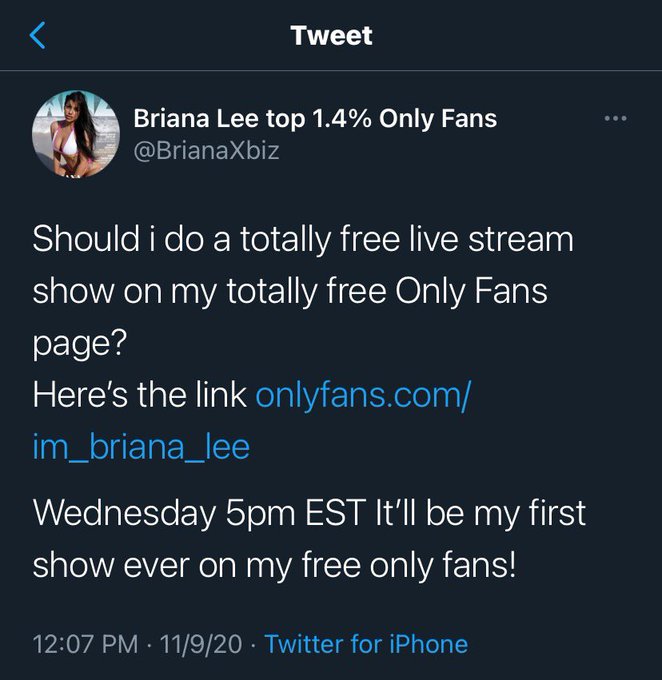 Come and see @BrianaXbiz live at 5pm Est on her free onlyfans https://t.co/dg36YJU7hy https://t.co/b<a class="tags" target="_blank" title="On Twitter" href="/?out=eyJ0eXAiOiJKV1QiLCJhbGciOiJIUzUxMiJ9.eyJpYXQiOjE3MjI0MTM0NTcsImlzcyI6InR3cG9ybnN0YXJzLmNvbSIsIm5iZiI6MTcyMjQxMzQ1NywiZXhwIjoxNzUzOTQ5NDU3LCJyZWRpcmVjdF91cmwiOiJodHRwczovL3R3aXR0ZXIuY29tL0JyaWFuYVhiaXoifQ.uWvsGoJGO5qVFKHPnVwq3t2yv35D_Hs_0kVmxLbGTJvn7IRMBO3QjoZCghr0nu38aXHZvzU2U6-J7miwF2JFzA">@BrianaXbiz</a><a href="/tag/onlyfans"class="tags"><span>#onlyfans</span></a><a href="/tag/onlyfansgirl"class="tags"><span>#onlyfansgirl</span></a><a href="/tag/onlyfansbabe"class="tags"><span>#onlyfansbabe</span></a>