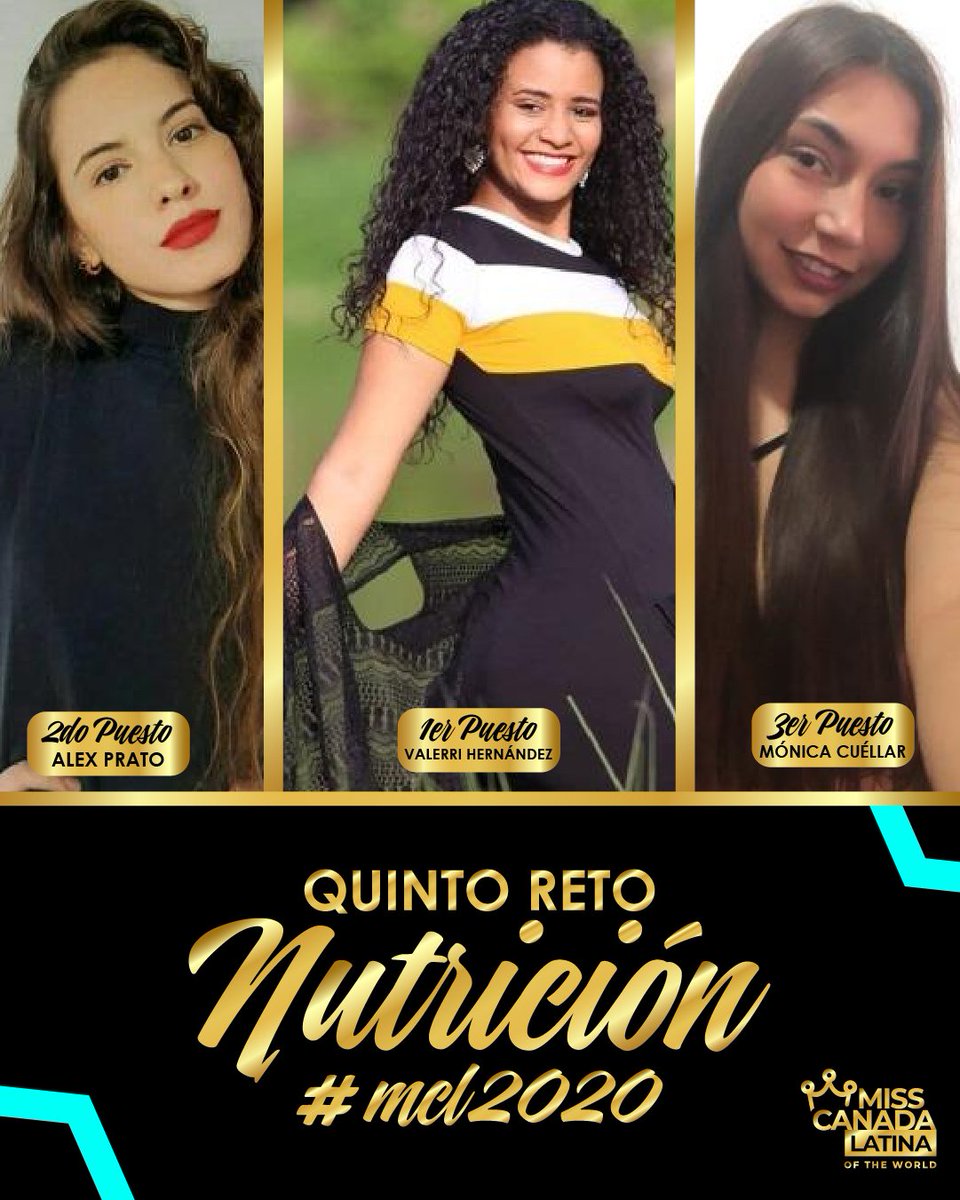 MissCanadala's tweet photo. Quinto reto: nutrición 🍽🥗

1 puesto: Valerri Hernández 👑
2 puesto: Alex Prato 
3 puesto: Monica Cuéllar https://t.co/6rf5AoJnwh