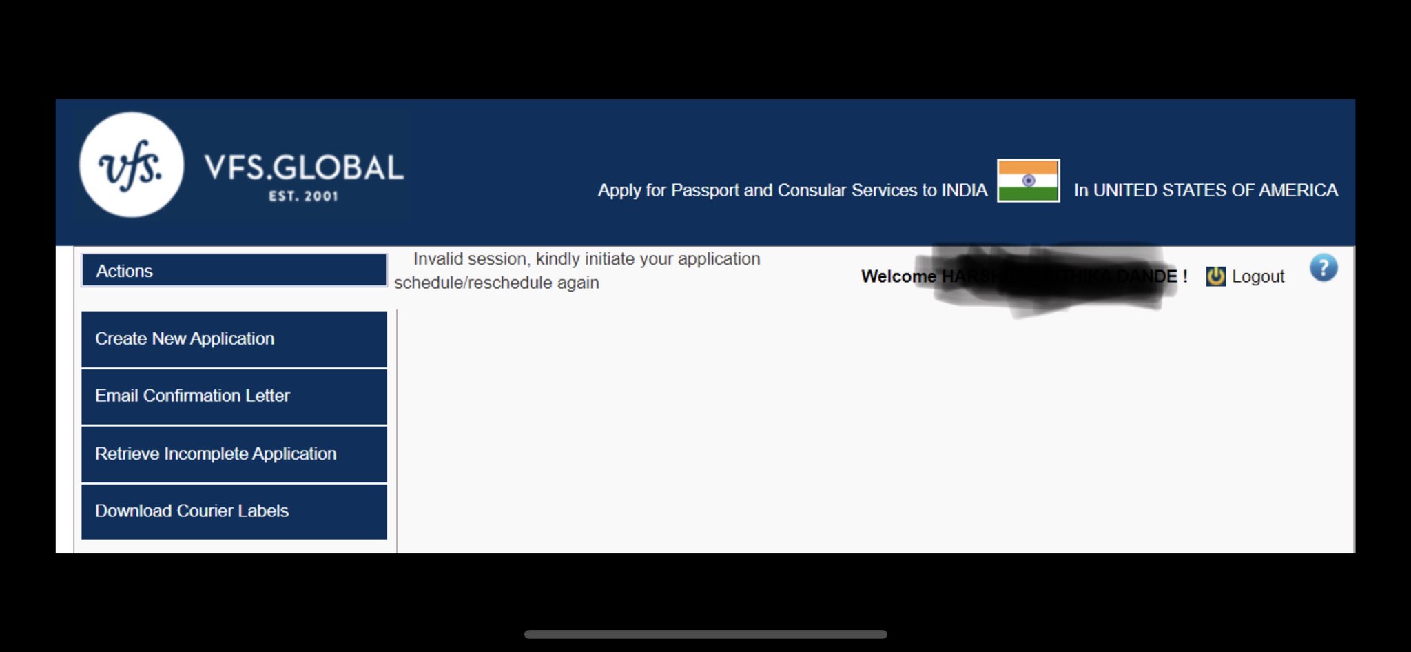 vfs global call center number india