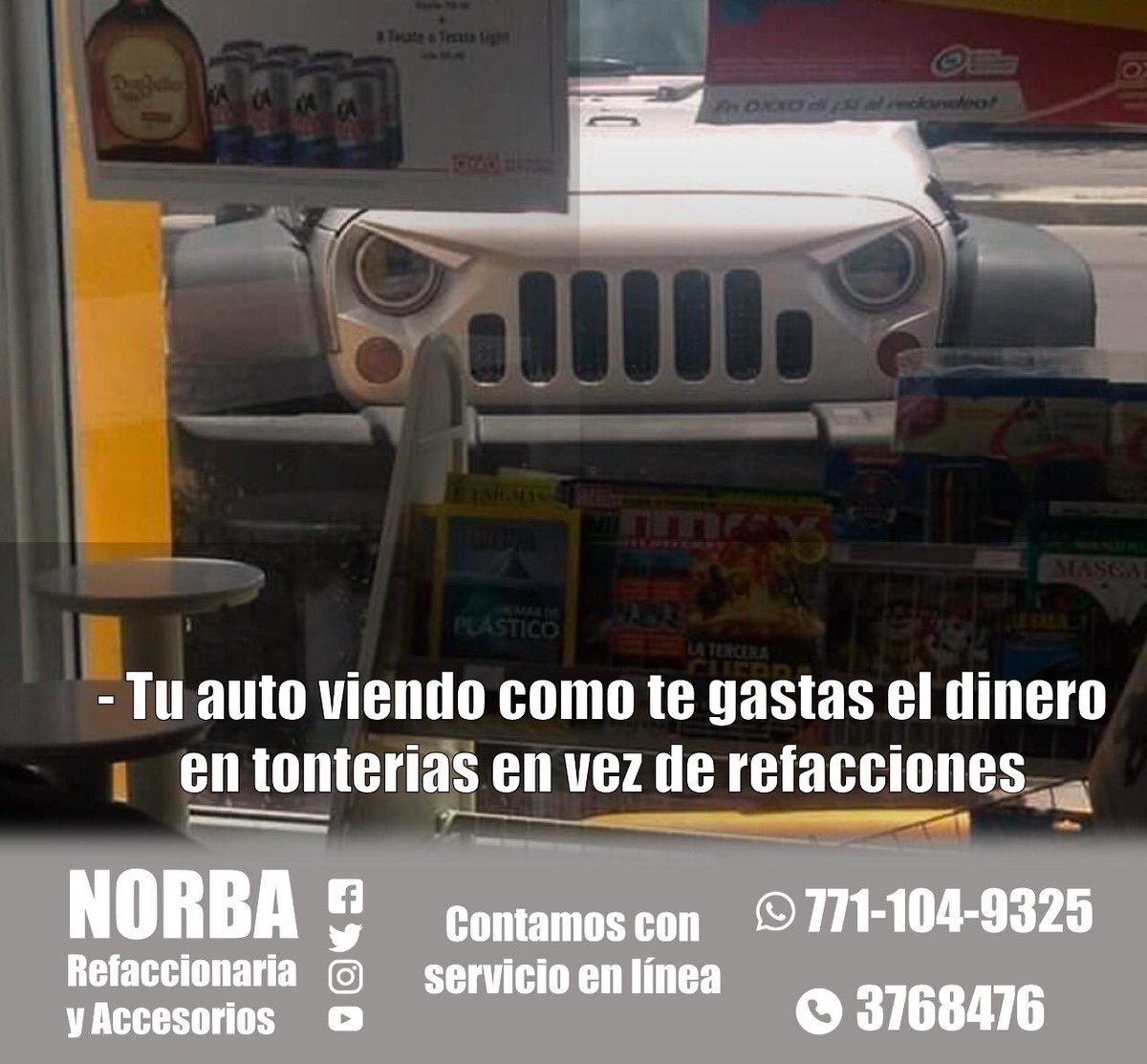 norbarefa's tweet photo. Mejor cotiza tus refacciones en NORBA REFACCIONARIA Y ACCESORIOS aquí 👇
☎ Teléfono: 7713768476
📱 Whatsapp: 7711049325

#norbarefaccionaria #pachucarefacciones #consumelocalmx #norbameme https://t.co/Q97l3B85Au