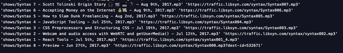 once we add in the @\\sh formatter (other options are @\\tsv @\\csv, etc) to the jq query, we'll need -r, otherwise it will get wrapped in an additional string (without -r on left, with -r on right)