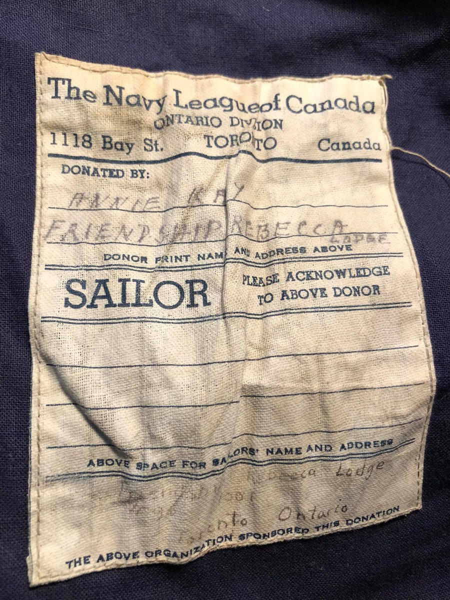 The bag seems to have been donated by a group out of Toronto. I guess they made the bags to give to sailors. This one was from Annie Ray, from the Friendship Rebecca Lodge.