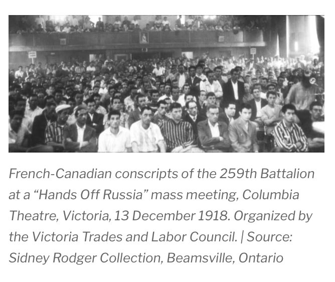 Canadian soldiers mutinied twice when Canada tried to invade Russia in 1918 to crush the Russian Revolution. “On y va pas,” shouted an angry soldier, as generals fired shots at his feet in Victoria, BC. They were marched to the docks at bayonet point. (18)