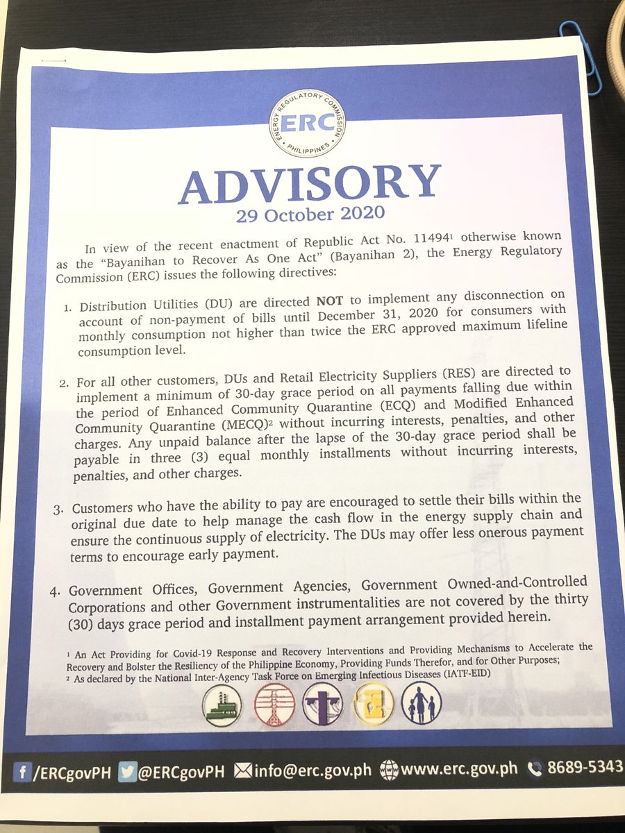 1Enrile's tweet photo. PUBLIC ADVISORY 
FROM THE OFFICE OF CAGELCO I
REITERATING THE DISCONNECTION ACTIVITIES THAT RESUMES THIS NOVEMBER 2020

*Please see attached photos for your info.* https://t.co/u7goiCPa9N