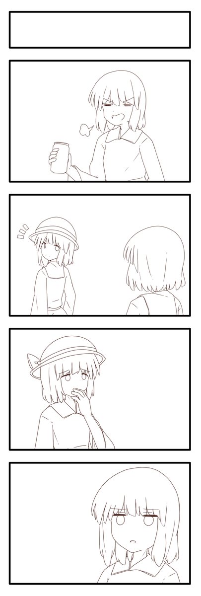 一時間最高に集中して四コマがどこまで描けるか試した結果ラフ～ペン入れまでと言う結果でした
普段如何に集中してないか分かっちゃった 