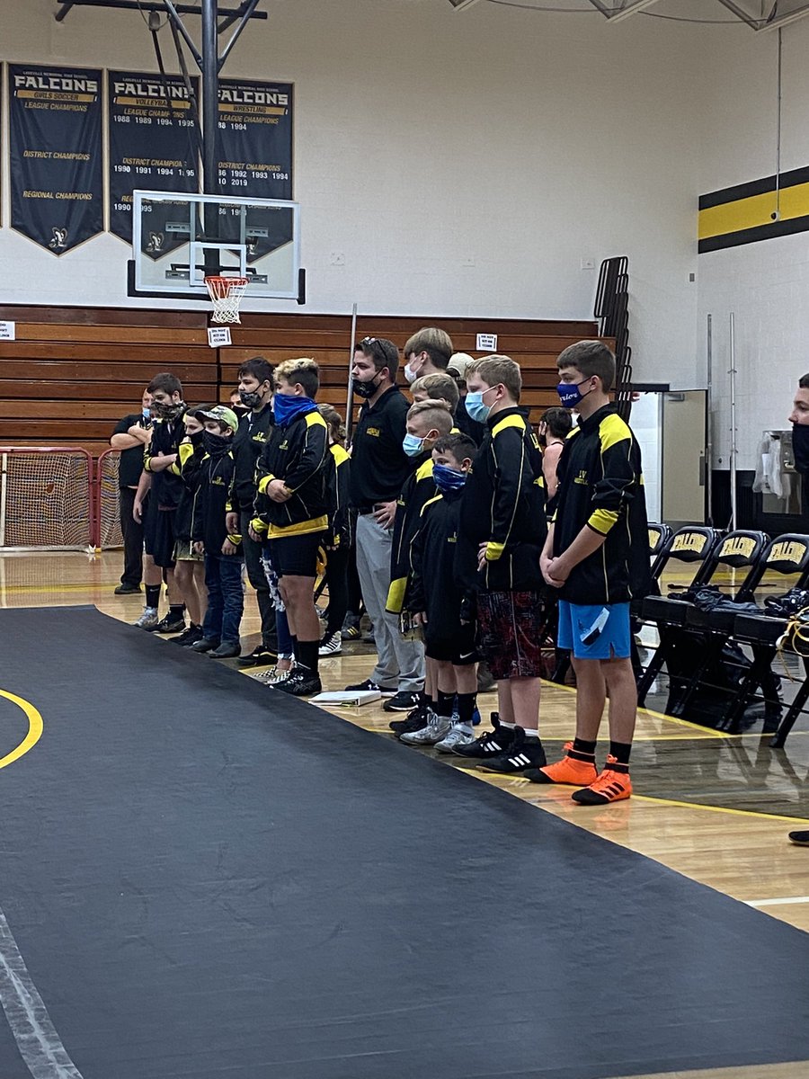 LakevilleHigh's tweet photo. Falcon Nation!  Middle School Wrestling was in the house tonight!!  Go Falcons!!!💯💪🏼 https://t.co/zIdTR9SHLN