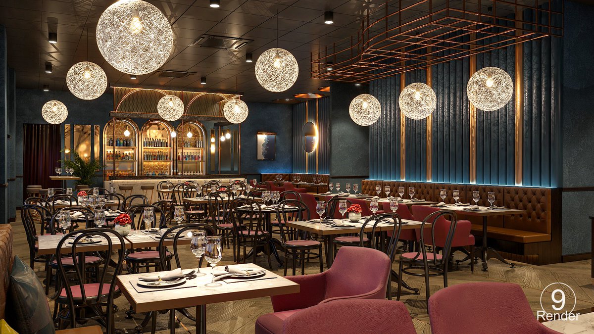 9Render's tweet image. Restaurant &amp;amp; Bar
Owner : V.T. arch
3D : 9render
Contact : 084 702 3713 
id line : 9render
#perspective #สอนvray #สอนLumion
#interiordesign #architecture #visualizer