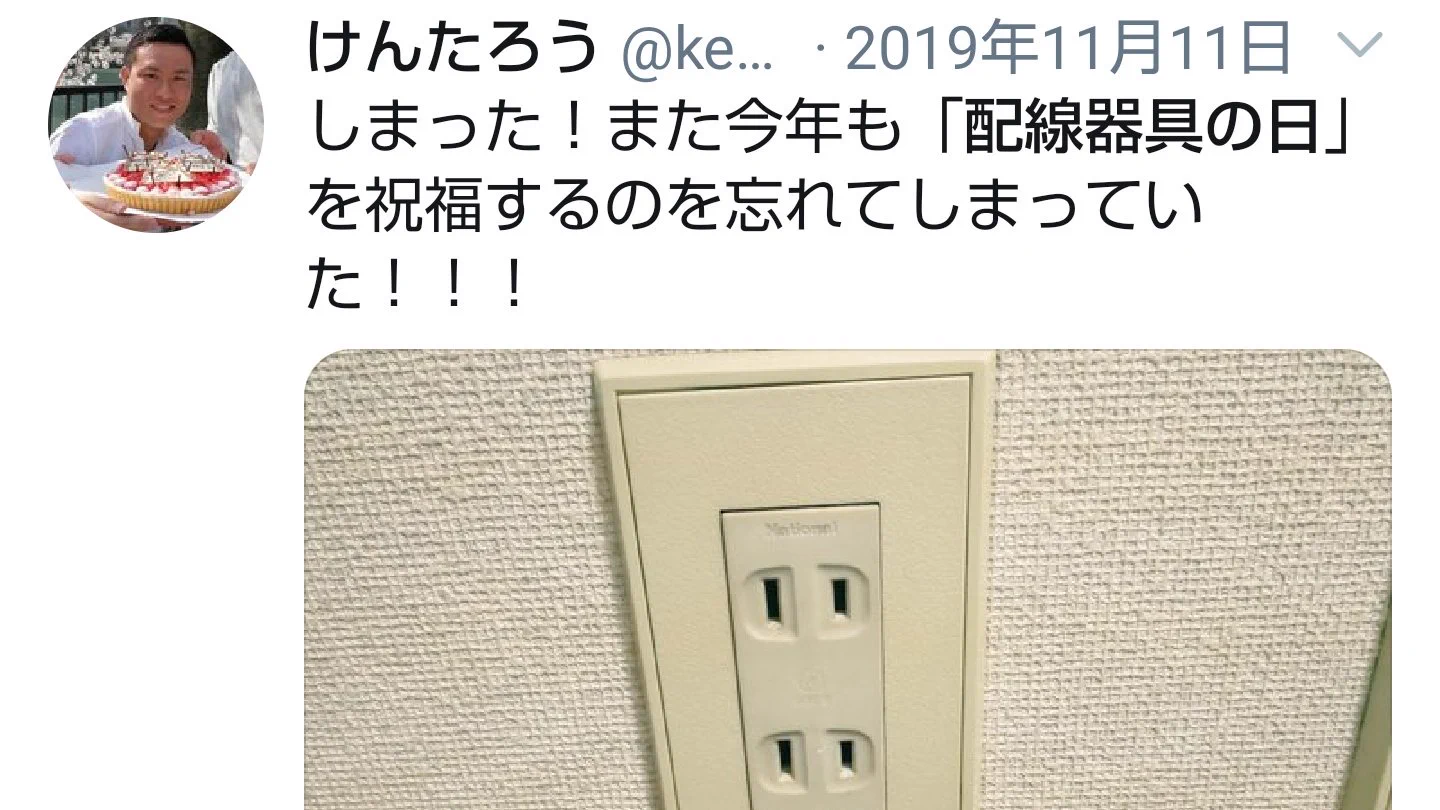 11月11日は何の記念日？毎年呟いても全然広まらない「配線器具の日」！