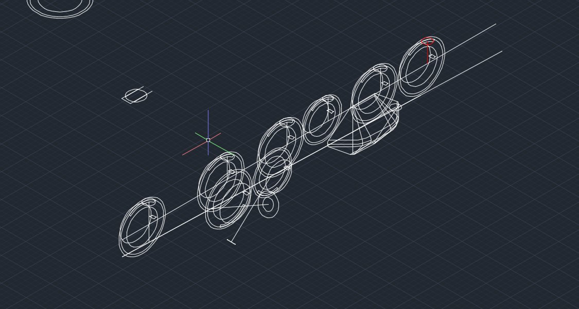 Designing tools this morning in CAD, to model possibilities for the Lindsay System. Here's an example - this tool produces a model of a prototype a fully tuneable chanter. This would allow rapid recalibration to match different scale temperaments &amp; drone tunings ; #lindsaysystem